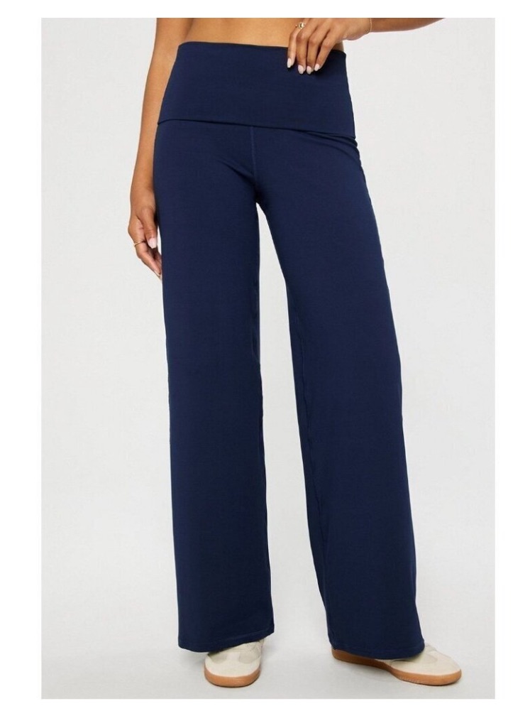 Fabletics Purely Holdover Navy Blue Wide Leg Pants Large